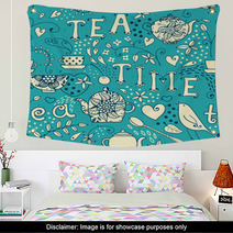 Seamless Pattern - Tea Time Wall Art 58586945