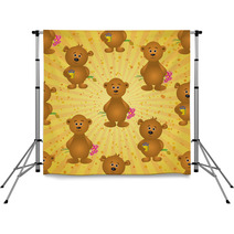 Seamless Pattern, Teddy Bears And Gifts Backdrops 68531691
