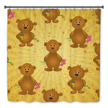 Seamless Pattern, Teddy Bears And Gifts Bath Decor 68531691