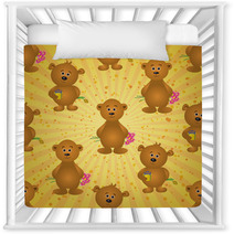 Seamless Pattern, Teddy Bears And Gifts Nursery Decor 68531691