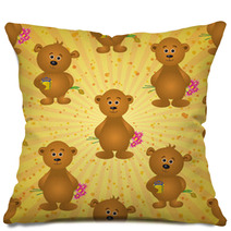 Seamless Pattern, Teddy Bears And Gifts Pillows 68531691