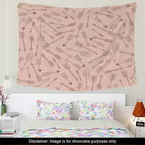 Seamless Pattern With Arrows Of Cupid Vector Illustration Wall Art 57364696