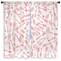 Seamless Pattern With Arrows Of Cupid Vector Illustration Window Curtains 57365220