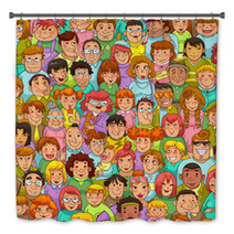 Seamless Pattern With Cartoon People Bath Decor 54991081