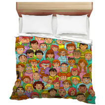 Seamless Pattern With Cartoon People Bedding 54991081
