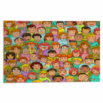 Seamless Pattern With Cartoon People Rugs 54991081