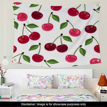 Seamless Pattern With Cherry. Vector Illustration. Wall Art 50669539