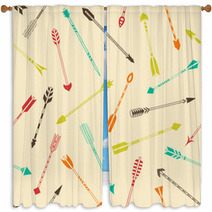 Seamless Pattern With Colorful Indian Arrows Window Curtains 72579545