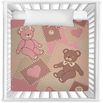 Seamless Pattern With Cute Bears Teddy Nursery Decor 69054157