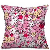 Seamless Pattern With Doodle. Vector Kawaii Illustration. Pillows 41677539