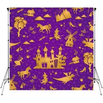 Seamless Pattern With Fairytale Symbols Backdrops 53127578