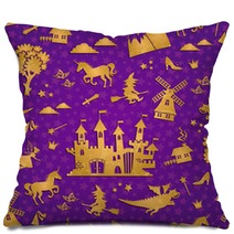 Seamless Pattern With Fairytale Symbols Pillows 53127578