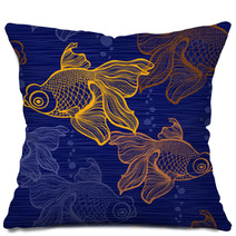 Seamless Pattern With Goldfish. Pillows 69903664