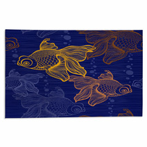 Seamless Pattern With Goldfish. Rugs 69903664