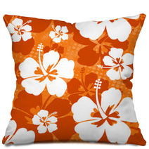 Seamless Pattern With Hibiscus Flower Pillows 67717614