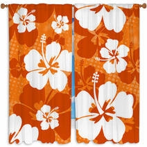 Seamless Pattern With Hibiscus Flower Window Curtains 67717614