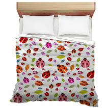 Seamless Pattern With Ladybirds And Leaves Bedding 62714845