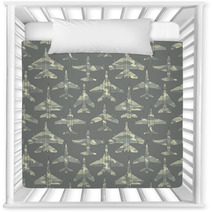 Seamless Pattern With Military Airplanes 02 Nursery Decor 69412488