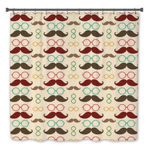 Seamless Pattern With Mustache And Glasses Bath Decor 62623580