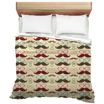 Seamless Pattern With Mustache And Glasses Bedding 62623580