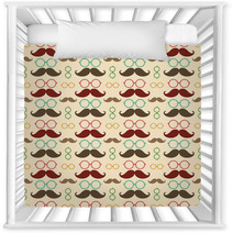 Seamless Pattern With Mustache And Glasses Nursery Decor 62623580
