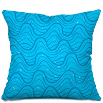 Seamless Pattern With Ocean Waves Pillows 58654730