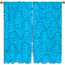 Seamless Pattern With Ocean Waves Window Curtains 58654730