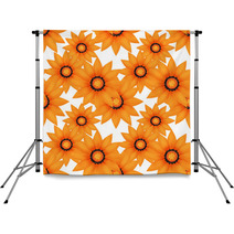 Seamless Pattern With Orange Flowers Backdrops 67634482