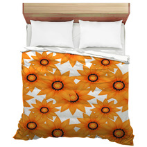 Seamless Pattern With Orange Flowers Bedding 67634482