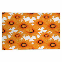 Seamless Pattern With Orange Flowers Rugs 67634482