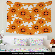 Seamless Pattern With Orange Flowers Wall Art 67634482