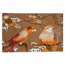 Seamless Pattern With Pair Of Budgies Rugs 58829375