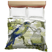 Seamless Pattern With Parrots And Berries Bedding 58829421