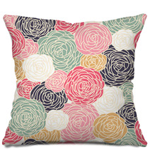 Seamless Pattern With Roses Pillows 51557197