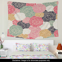 Seamless Pattern With Roses Wall Art 51557197