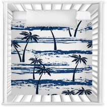 Seamless Pattern With Sea And Palm Trees Summer Background Nursery Decor 81093181
