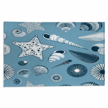 Seamless Pattern With Seashells Rugs 67662404