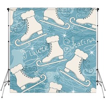 Seamless Pattern With Skates Backdrops 77218139