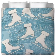 Seamless Pattern With Skates Bedding 77218139