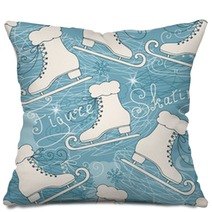 Seamless Pattern With Skates Pillows 77218139