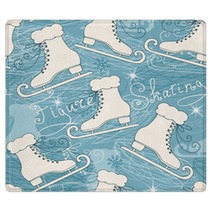 Seamless Pattern With Skates Rugs 77218139