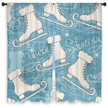 Seamless Pattern With Skates Window Curtains 77218139