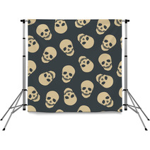 Seamless Pattern With Skulls Backdrops 70893759