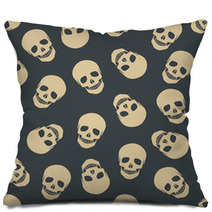 Seamless Pattern With Skulls Pillows 70893759