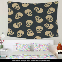 Seamless Pattern With Skulls Wall Art 70893759