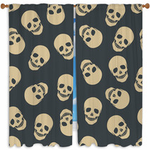 Seamless Pattern With Skulls Window Curtains 70893759