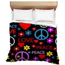 Seamless Pattern With Symbols Of The Hippie Bedding 68060940