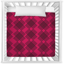 Seamless Pink Wallpaper Pattern With Black Ornament Nursery Decor 46403544