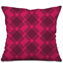 Seamless Pink Wallpaper Pattern With Black Ornament Pillows 46403544