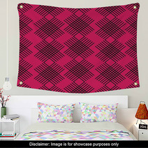 Seamless Pink Wallpaper Pattern With Black Ornament Wall Art 46403544
